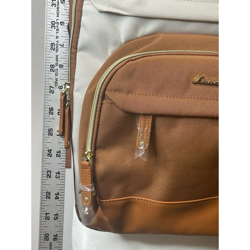 New LOVEVOOK Laptop Backpack for Women, 15.6 Inch Work 17.3 INCH, Beige-brown